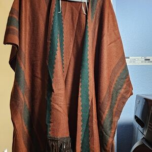 Forever 21 Rust and Dark Green Poncho